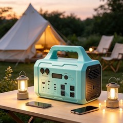 Blue Portable Solar Generator 1024Wh 1000W Off-Grid Outdoor Emergency Power Bank