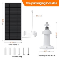 Solar Panel for Google Nest Camera, 2Pack Upgraded Solar Power Charger for