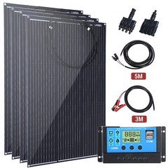 200W 400W Mono Solar Panel Starter Kit 12V Battery Charger RV Home w/ Controller