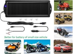 Versatile 12V Solar Car Battery Maintainer with Cigarette Lighter Plug/Camp