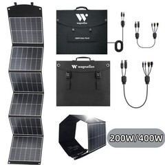 Wagnation 200W & 400W Foldable Solar Panels Power Station for Camping