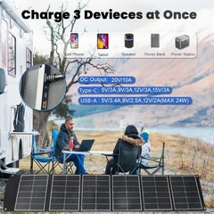 200W Foldable Solar Panel IP65 USB-C for Phone Laptop Charger Power Station