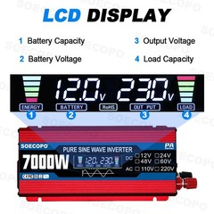 7000W Solar System Kit 100A Controller DC12V AC110 220V Panel for RV Boat Camp