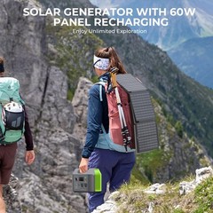 Portable Solar Generator 300W with Foldable 60W Panel