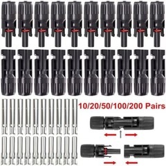 1-100Set Male Female Wire Cable Connector Set Solar Panel Waterproof Connector