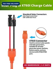 6.6FT Solar to XT60i Charging Cable, 12AWG Solar Connector to XT60i Connector So