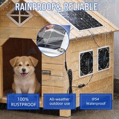 Solar Panel Fan Kit 30W 18V IP57 Waterproof for Outside Small Chicken Coops