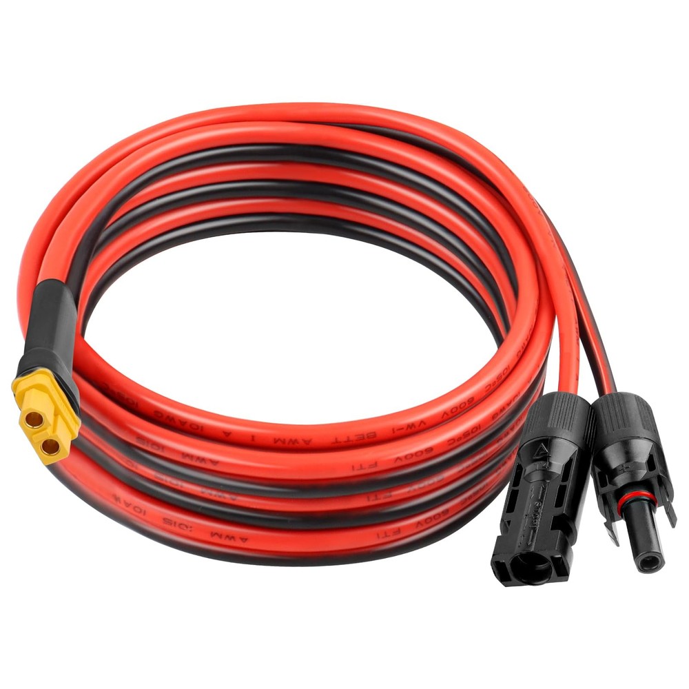 XRDS -RF Solar Connector to XT60 Cable 15FT, 10AWG Solar to XT60 Female Exten…