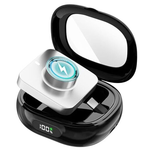 Charging Case for Oura Ring Gen 4 & 3 Charger, 2000mAh Portable Travel Black
