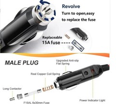 Car Charging Cable Anderson Power Pole 12V/24V 15A Fuse 6.6FT Portable Power