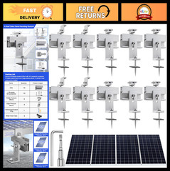 10Pcs Solar Panel Mounting Brackets Kit for Flat/Pitched Roof, Aluminum Alloy Ra