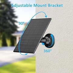 Solar Panel for Security Camera, 2 Pack 2W Solar Charger with Micro USB & USB-C