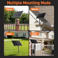 12V Gate Opener Solar Panel：10W Solar Panels Kit for Electric Fence with Smart M