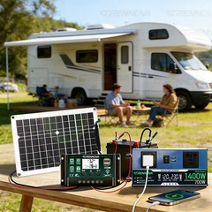 Grennova 1400W Solar System 50W Panel 12/24V To 110/220V Inverter 60A Controller