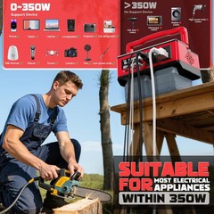 350W Portable Power Station – Compatible with Milwaukee 18V for Camping & Travel