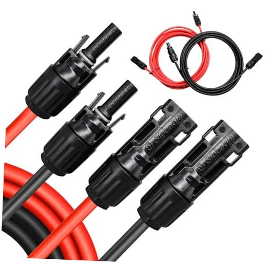 8AWG Solar Panel Extension Cable,1500V IP68 Solar Wire with PV Female 20FT 8AWG