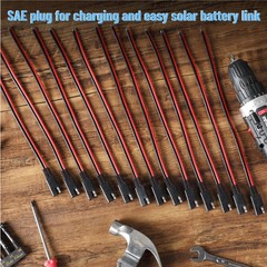 32 Pack 12 Inch SAE Connector Cable 14AWG 2 Pin Single Plug Quick Disconnect