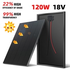 12V/18V 120W Watt Mono Solar Panel Home RV Car Battery Boat Power Charge/Bracket