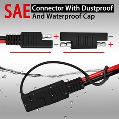 6FT Heavy Duty SAE to DC8mm Male Adapter for Jackery Solar Panels – Weatherproof