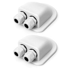 2 Pack Solar Cable Entry Gland, Weather Resistant Solar Gland, Dual Cable Entry