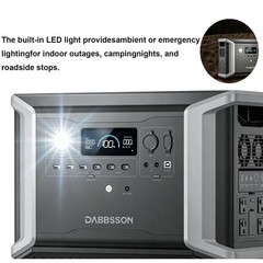 Dabbsson 2330Wh 2200W Power Station LiFePO4 Battery for RV Camping Home 14 ports
