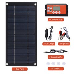 100W Solar Panel Kit, Including A 12V 100A 600W Controller And Extension Cable,