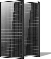 200 Watt Solar Panel,2Pcs 100W Bifacial Solar Panel,12V 18BB N-Type A+ Monocryst