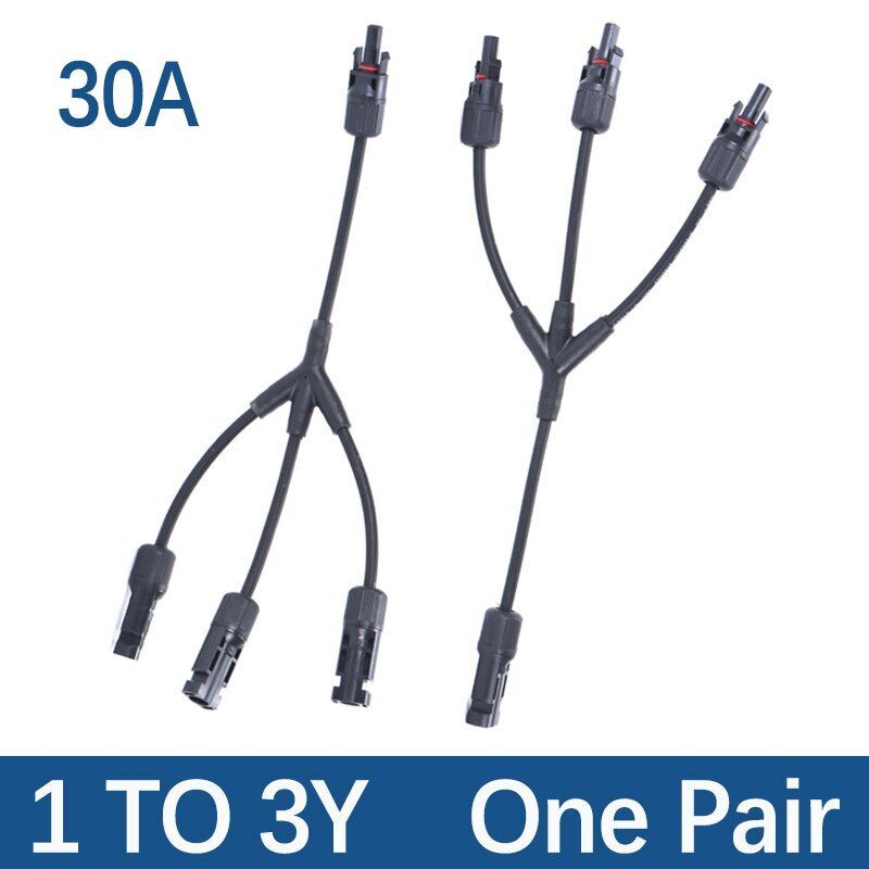 Solar Cable Connector Branch Parallel Photovoltaic Panels Copper 2-4 Ways Wire