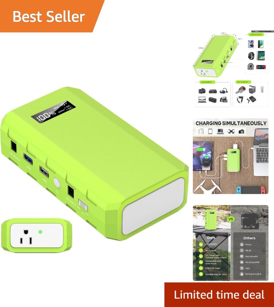 High-Speed Charging Portable Power Pack with 110V AC for Gadgets and Travel