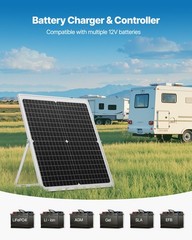 VEVOR Solar Battery Trickle Charger Maintainer 30W 12V with MPPT Controller