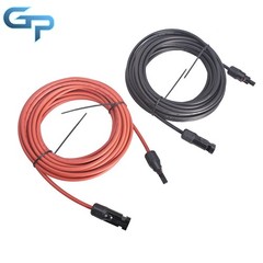 New 1 Pair 4mm²/12AWG 20ft Solar Panel Extension Cable Wire Connector Black+Red