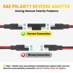 25FT Battery Charger SAE Extension Cable 16AWG, 2 Pin SAE Quick Connector for…