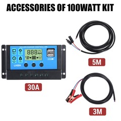 100W 400W Watt 18V Portable Flexible Solar Panel Kit RV Camping Off-Grid Rooftop