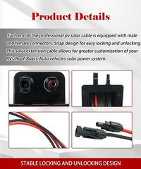 Solar Extension Cable 3ft 10AWG Waterproof Junction Box for RV Boat Camper