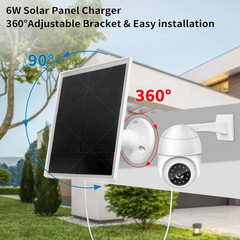 6W Solar Panel Charger,Micro & USB C for DC 5V Outdoor Security Camera | Waterpr
