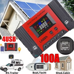 100A Controlador de carga solar 12V/24V/48V Pantalla LCD Regulador de panel USB