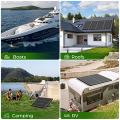 300W Bifacial N-Type Solar Panel Mono 12/24V Charging Home PV Off-Grid RV Boat