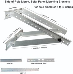 Solar Panel Mounting Bracket Pole Mounts Kit Up to 30W (Pole not Included)