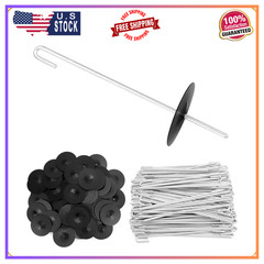 QWORK 200-Pack Solar Panel Guard Clips w/ J Hooks & Lock Washers 38mm