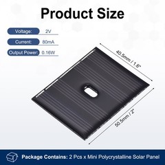 2 pieces 2V 0.16W polycrystalline solar panel 50.5×40.5mm