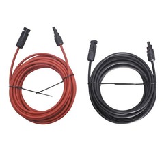 1 Pair 12 AWG Black + Red Wire Connector Solar Panel Extension Cable 30 Feet