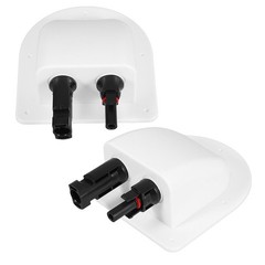 2 Pcs Solar Cable Entry Gland Dual Wire Connector ABS Housing For Solar Panels