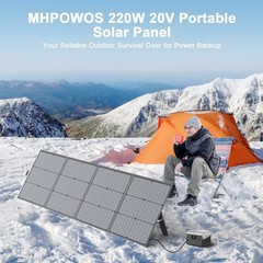 MHPOWOS 20V 220W 110W Solar Panel Folding IP67 for Bluetti Solar Generator