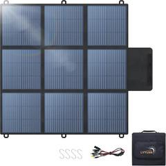LVYUAN 300W Portable Solar Panel, 20V Foldable Pillow-Sized Solar Panel IP65 Wat