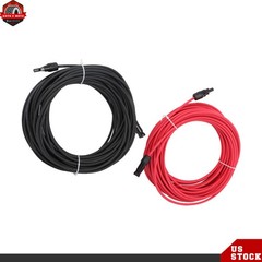 12AWG 20M Solar Panel Extension Cable Black+Red W/ M4 Connector For RV/Boat US