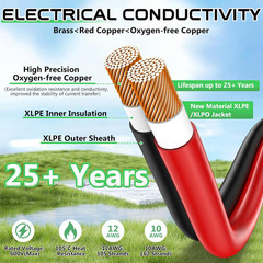 Vansdon Solar to Xt60I Extension Cable 10AWG 50FT Xt60I Female to Male Connector