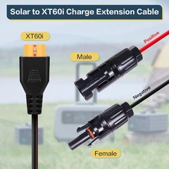XT60i Charge Cable 14AWG 8FT for Solar Panels Portable Power Stations