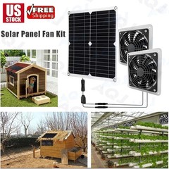 30W 18V Solar Panel Fan Ventilator Exhaust Fan Kit for Greenhouse Shed Chicken