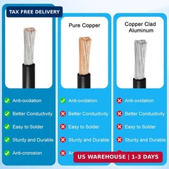 10AWG 10FT Solar to XT60i Extension Cable 3 6 10 35 50 75 100FT Heavy Duty Adapt