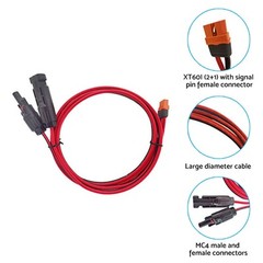 Solar Connector to XT60i Adapter Cable Panel XT60i-F Extension 12AWG 150CM